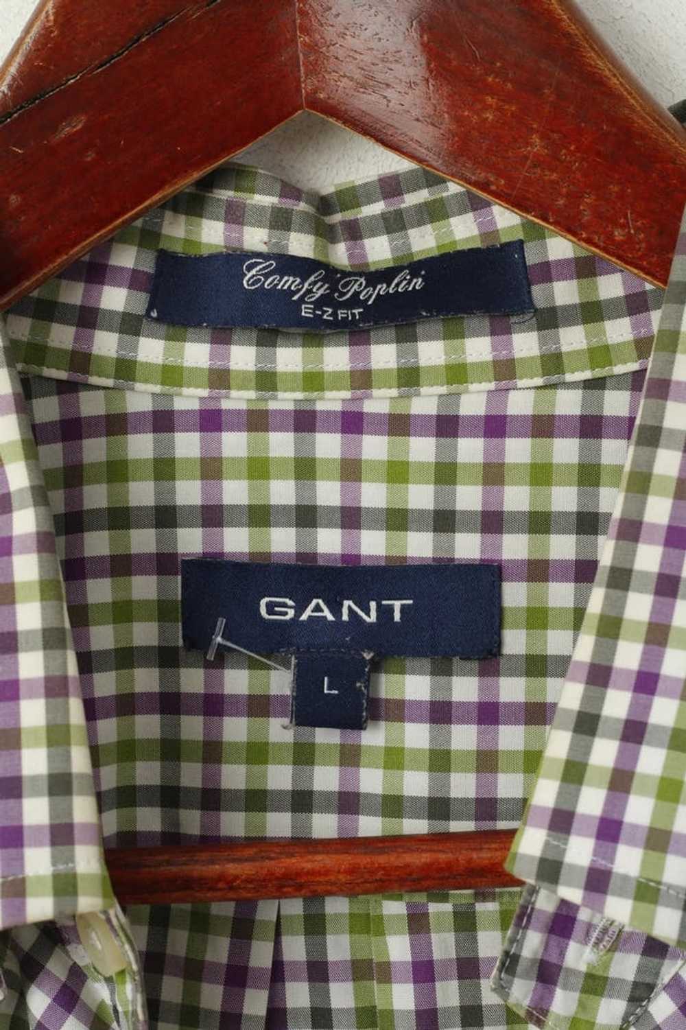 Gant GANT Men L Casual Shirt Green Purple Check T… - image 4