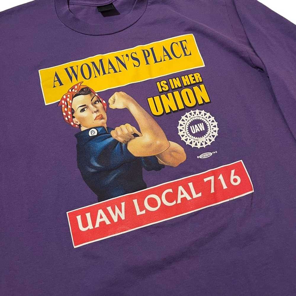 Art × Vintage 90s Women Place Is In The Union Lon… - image 2