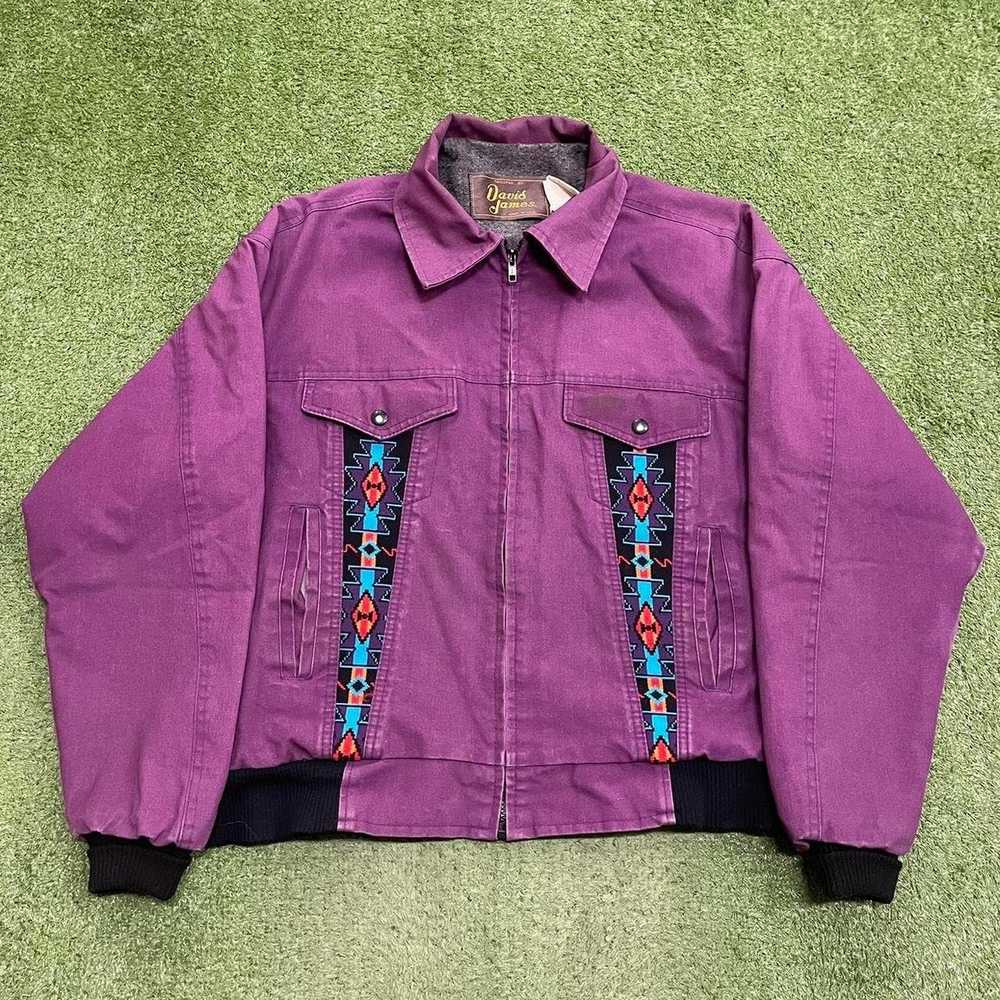 Vintage Vintage 80s Southwest Style Purple Work J… - image 1