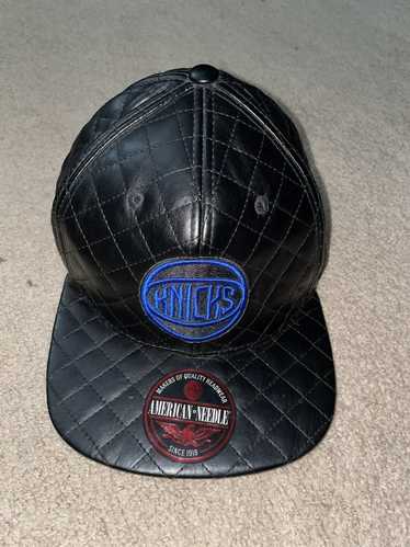 American Needle Black Leather Knicks Strapback