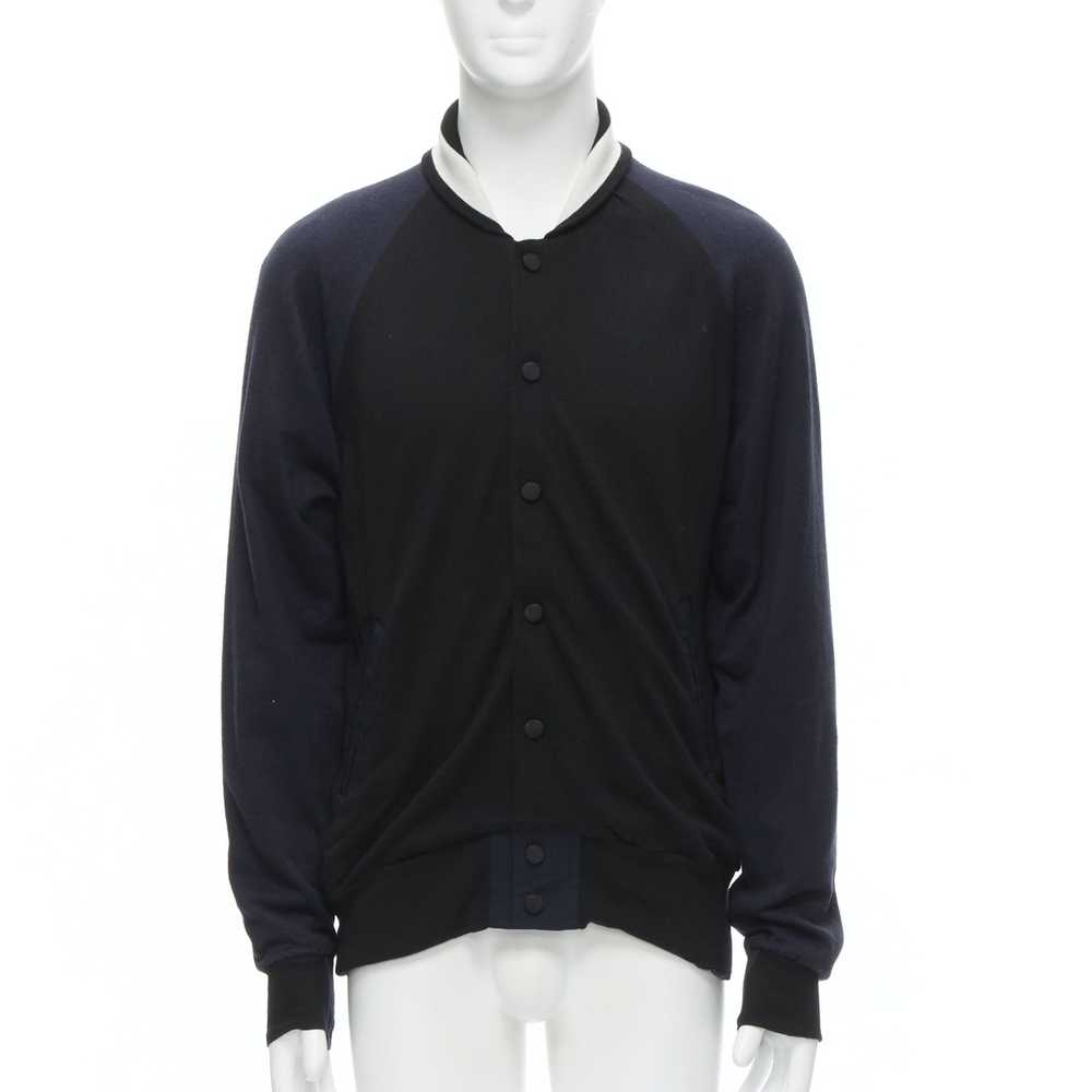 Sacai SACAI navy black cotton cashmere blend whit… - image 3