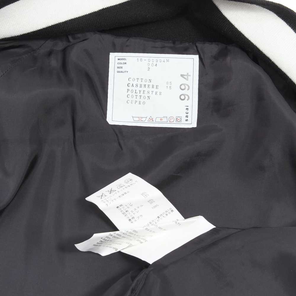 Sacai SACAI navy black cotton cashmere blend whit… - image 9