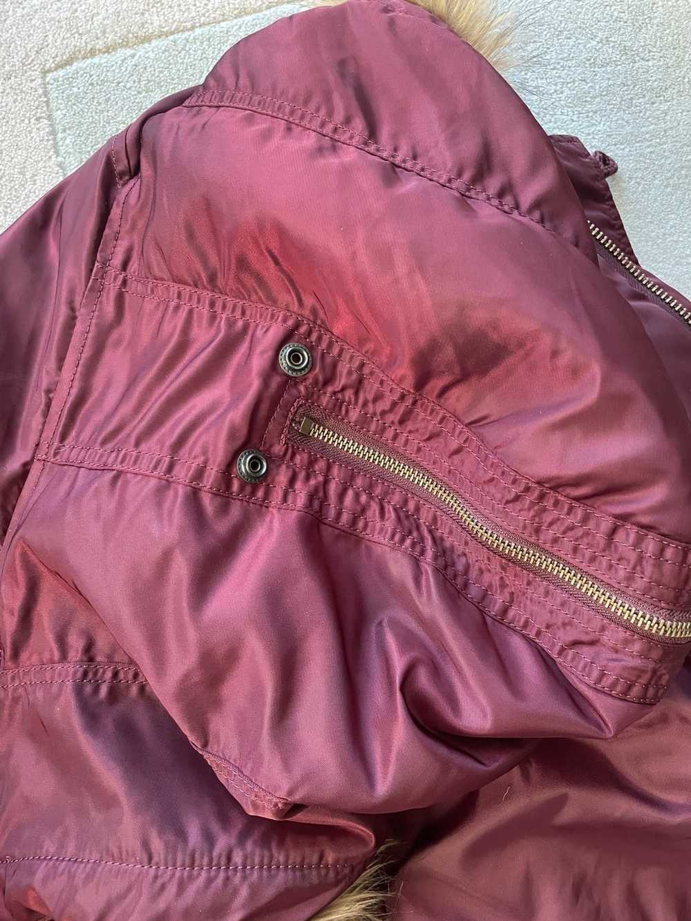 Supreme Supreme Burgundy Faux Fur Satin Parka Mil… - image 4