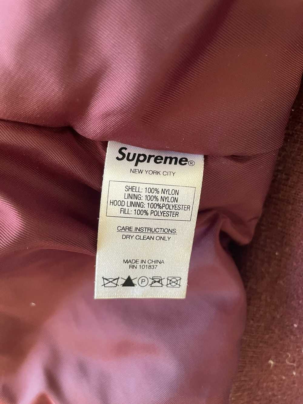 Supreme Supreme Burgundy Faux Fur Satin Parka Mil… - image 8