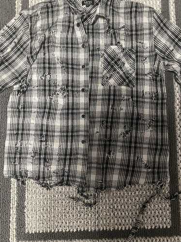 Streetwear distressed flannel