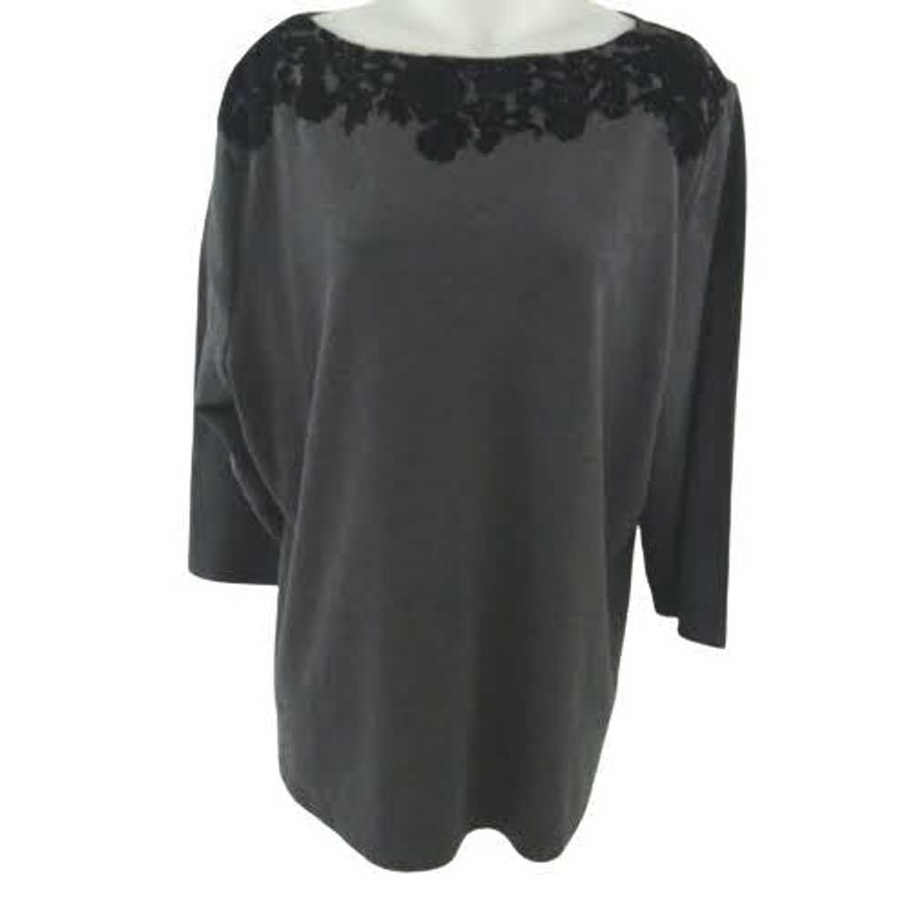 Other Karen Scott Plus Size Black Gray Top - image 1