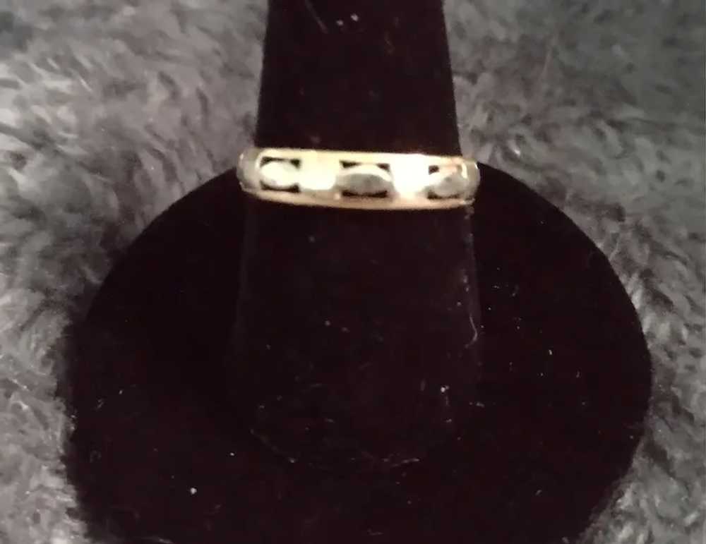 14k White and Yellow Gold Pierced Band - image 3