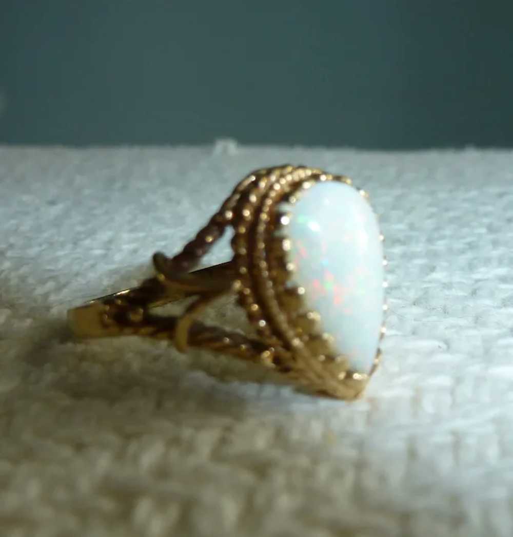 14k Large Teardrop Opal Ring - image 3