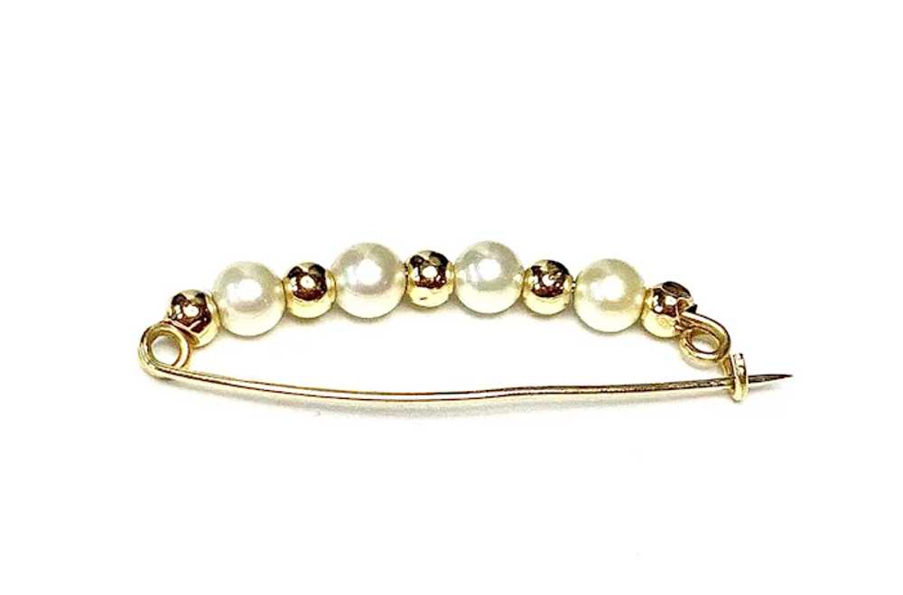 14k Gold and Cultured Pearl Shortener - image 3