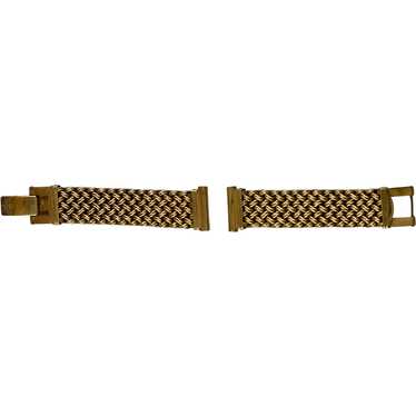 Vintage Wide Watch Band Gold Filled Braided Mesh - image 1