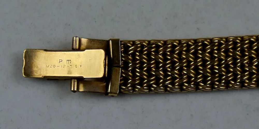 Vintage Wide Watch Band Gold Filled Braided Mesh - image 3