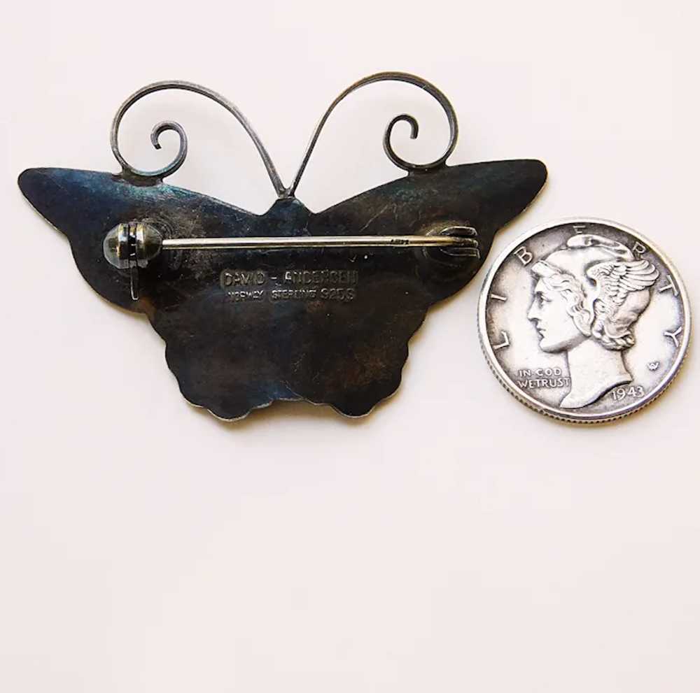 Fabulous DAVID ANDERSEN Butterfly Sterling Enamel… - image 3