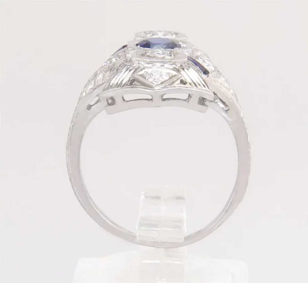 Antique 18K Gold 1.11ct Genuine Diamond & Sapphir… - image 3