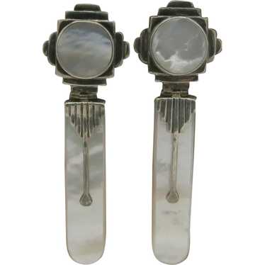 Fabulous Art Deco Style Sterling Silver Earrings … - image 1