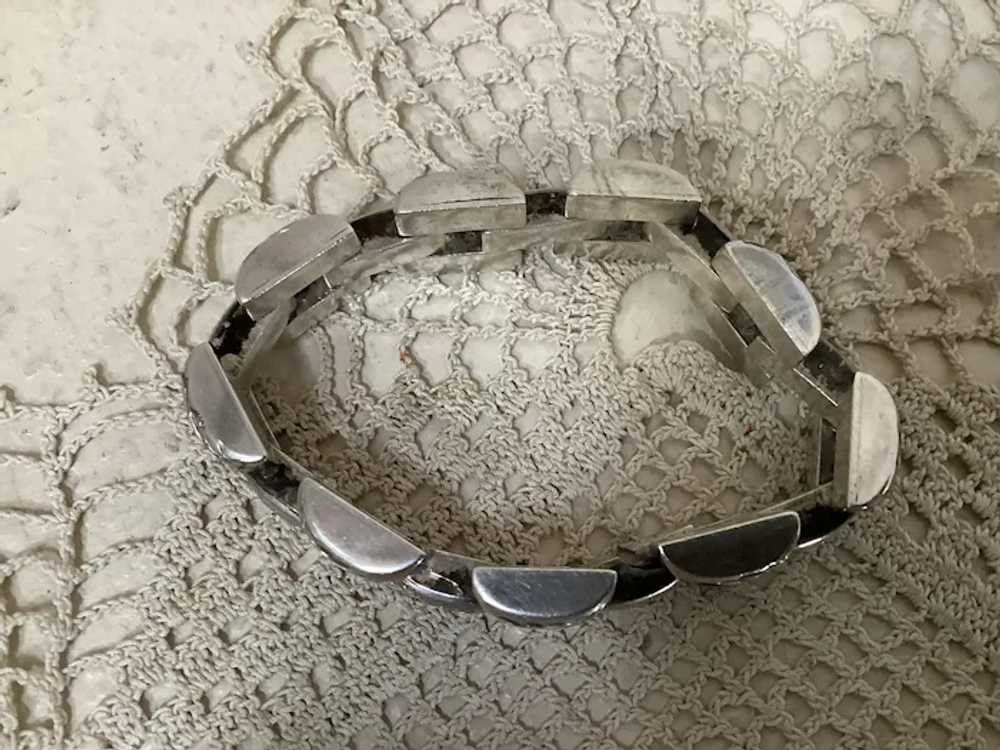 Vintage 800 Silver 7” Panther Link Bracelet Thick… - image 10