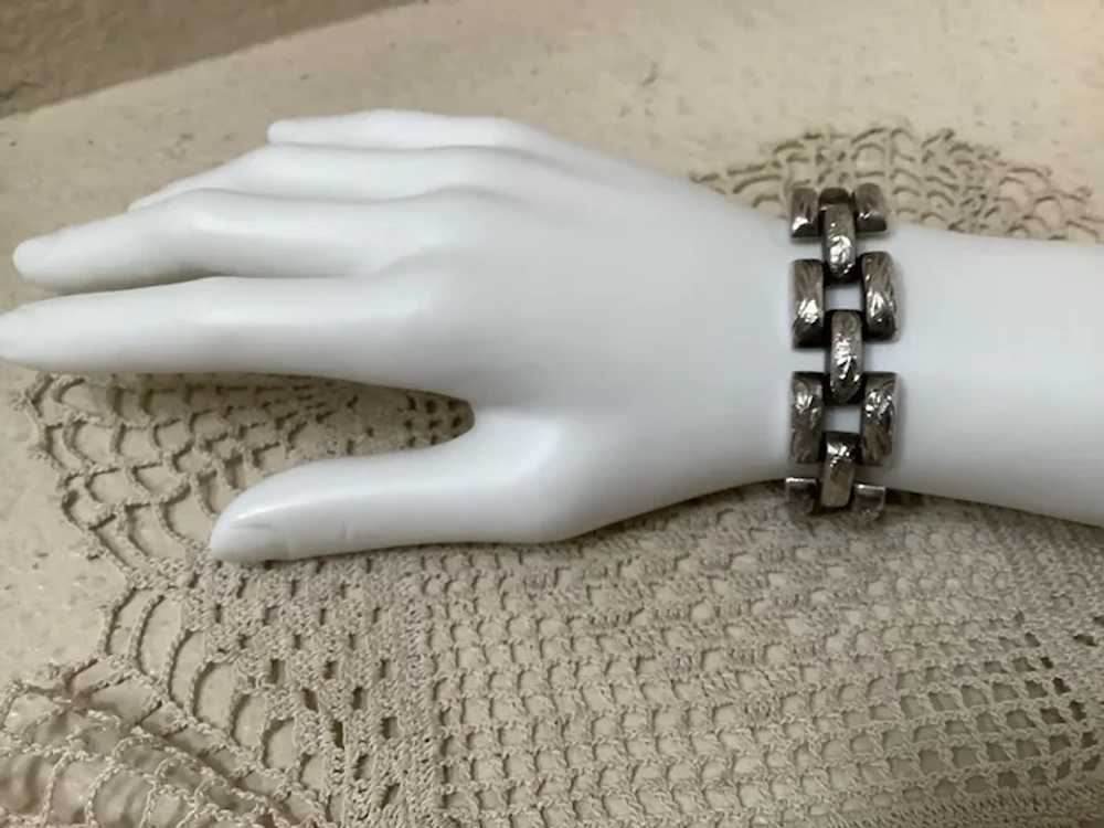 Vintage 800 Silver 7” Panther Link Bracelet Thick… - image 3