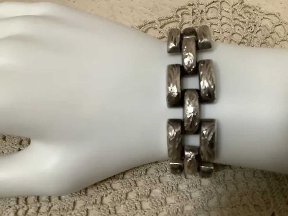 Vintage 800 Silver 7” Panther Link Bracelet Thick… - image 4