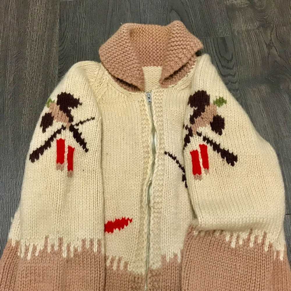 Vintage Vintage 70s Cowichan Hand Knit Sweater - image 3