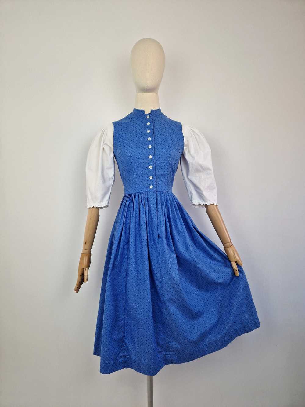 Vintage 80s Austrian dirndl ditsy dress - image 2