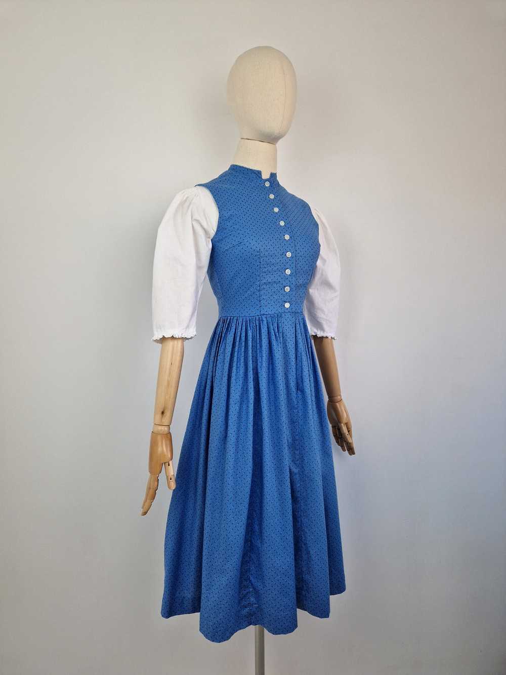 Vintage 80s Austrian dirndl ditsy dress - image 3