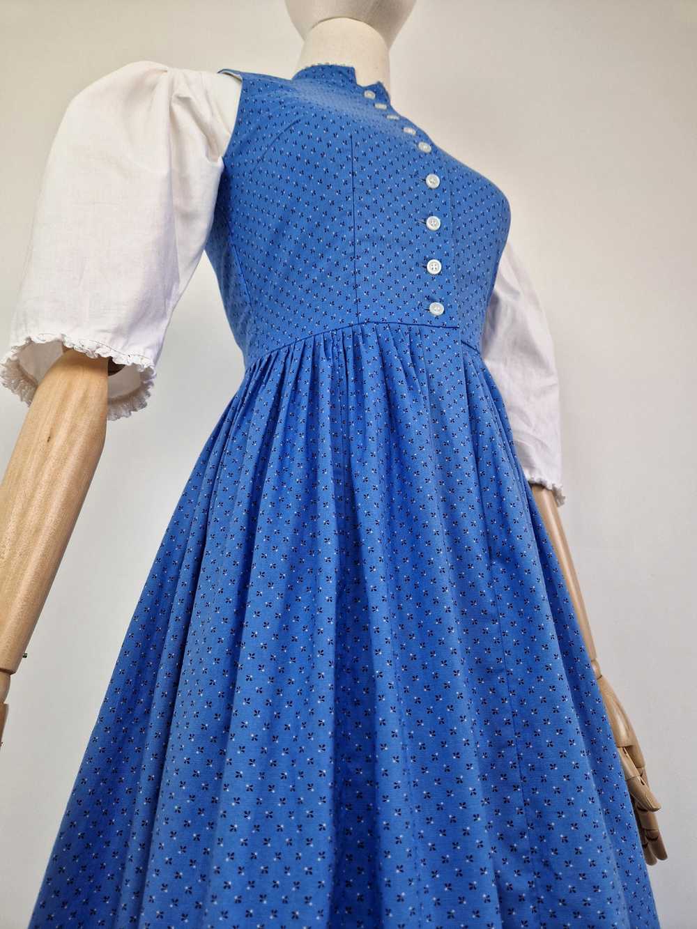 Vintage 80s Austrian dirndl ditsy dress - image 4