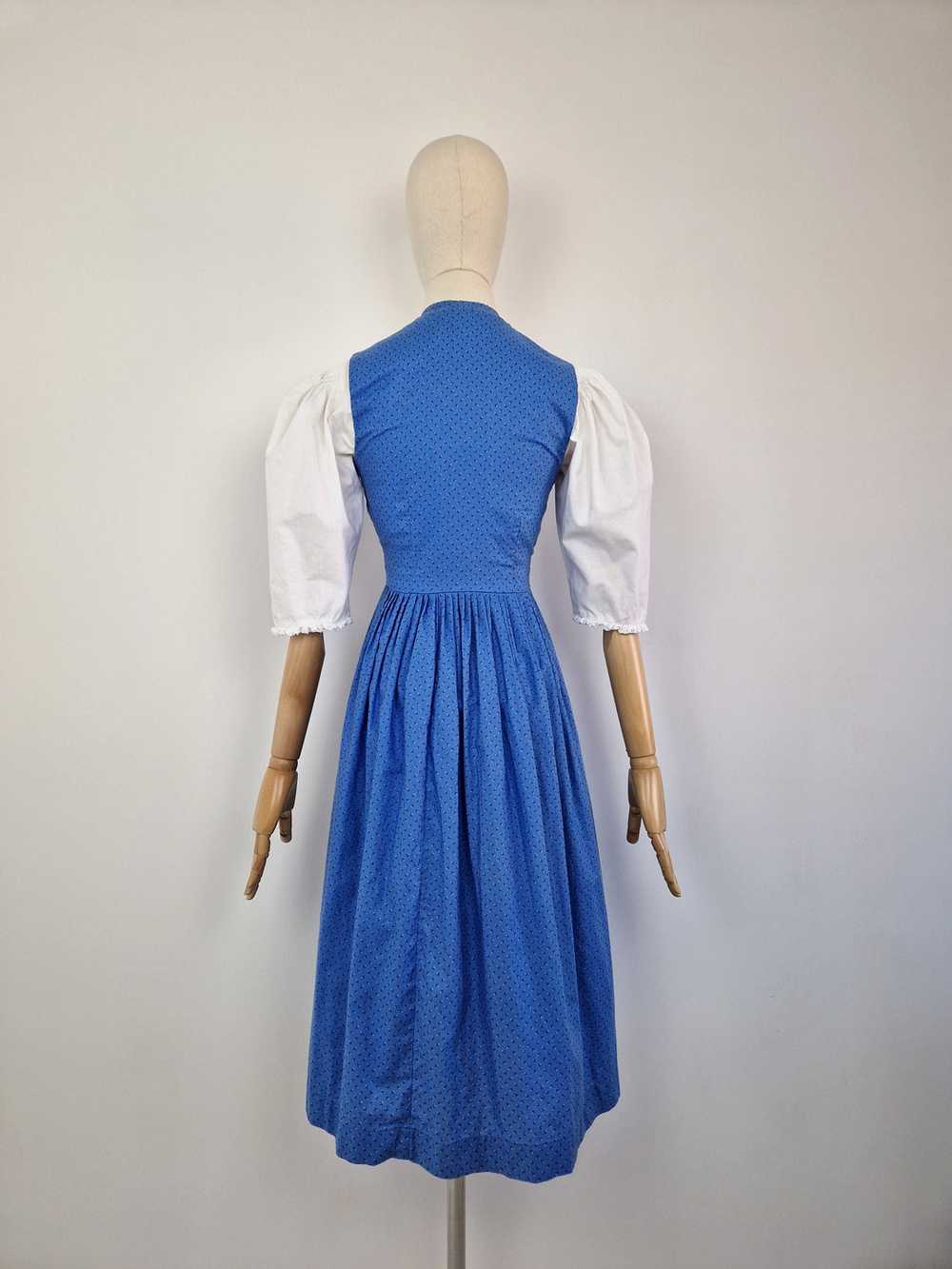 Vintage 80s Austrian dirndl ditsy dress - image 7