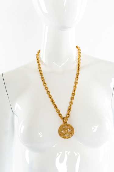 Chanel Brocade CC Pendant Necklace