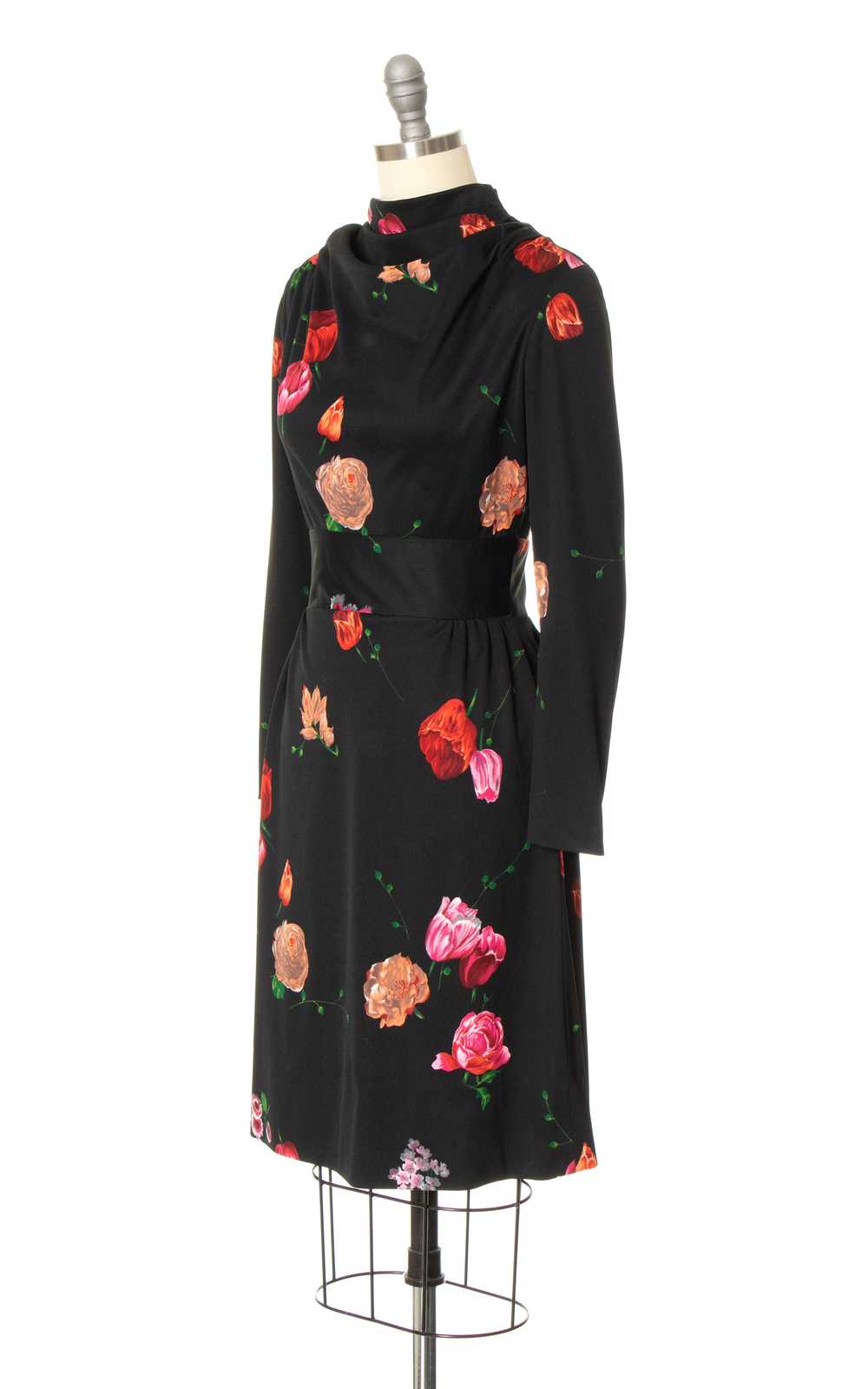 1970s Floral Jersey Dress | x-small/small - image 3