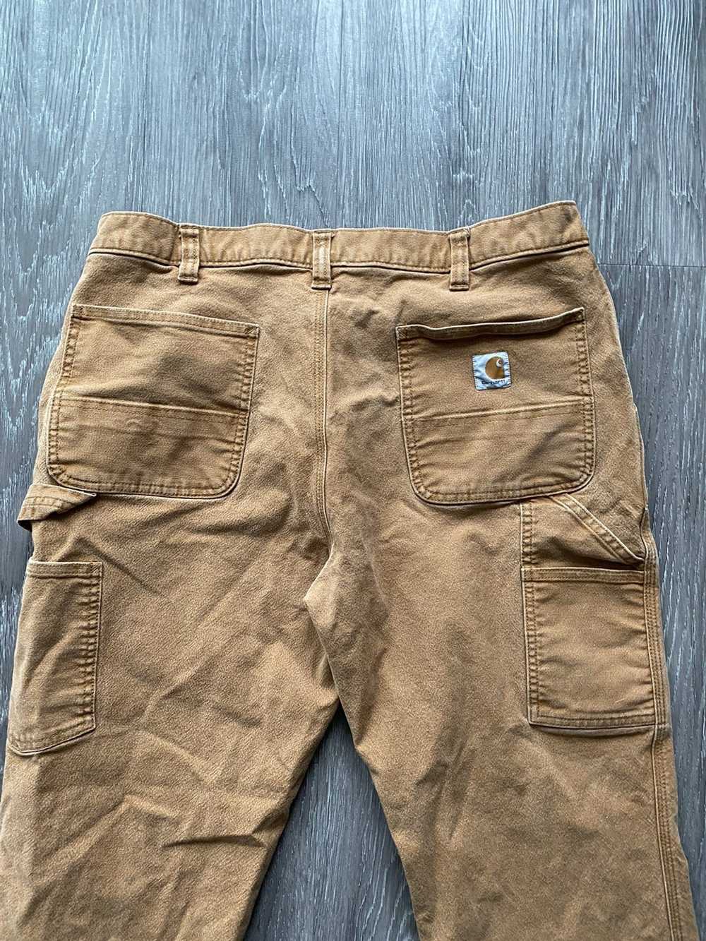 Carhartt VTG. Carpenter Pants Jeans Men's 37/38 x 34 Tan/Brown Big  Logo M.i. USA