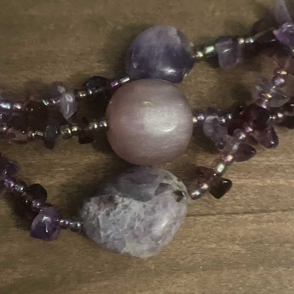 Other Multi strand purple agate necklace - image 2