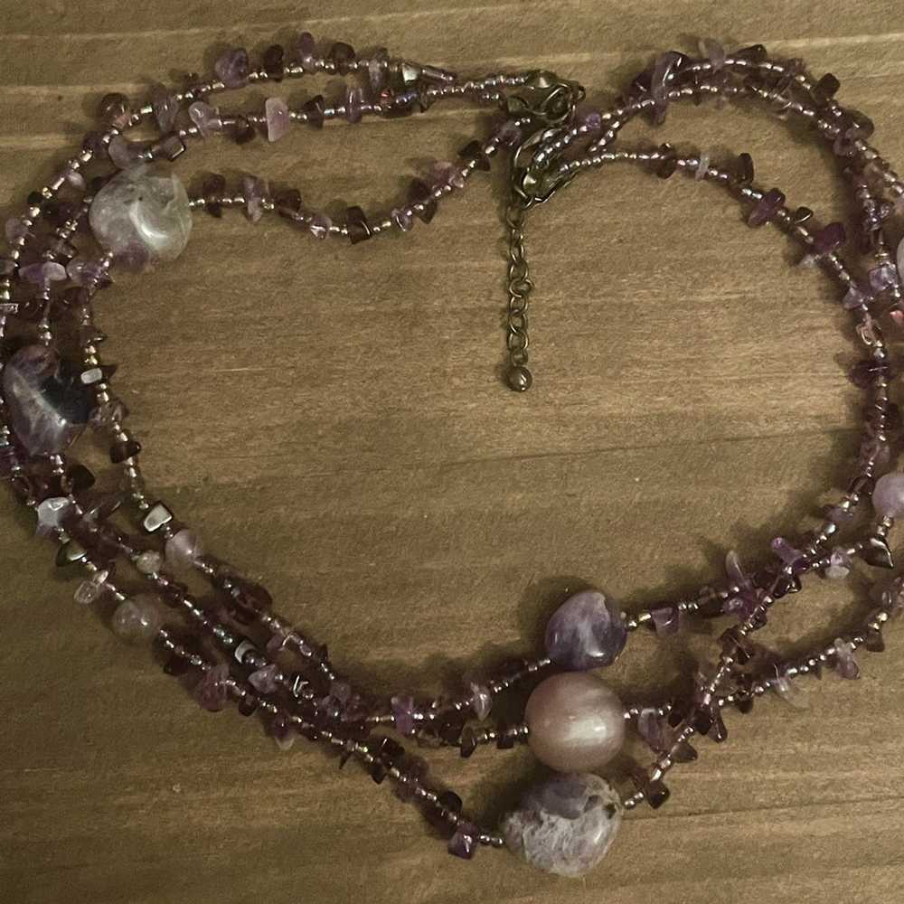 Other Multi strand purple agate necklace - image 3