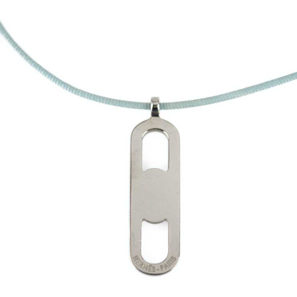 Hermes Hermes Necklace Metal Lacquer Silver Light… - image 2