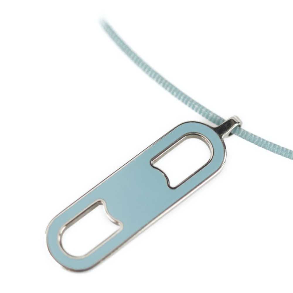 Hermes Hermes Necklace Metal Lacquer Silver Light… - image 3