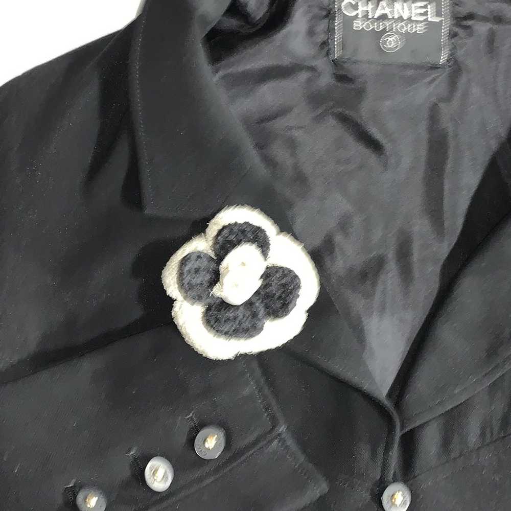 Chanel CHANEL black & white tweeded fabric CAMELL… - image 4