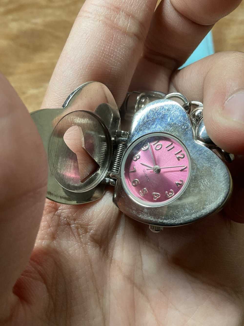 Jewelry × Vintage × Watch Vintage Pink Heart-Shap… - image 3