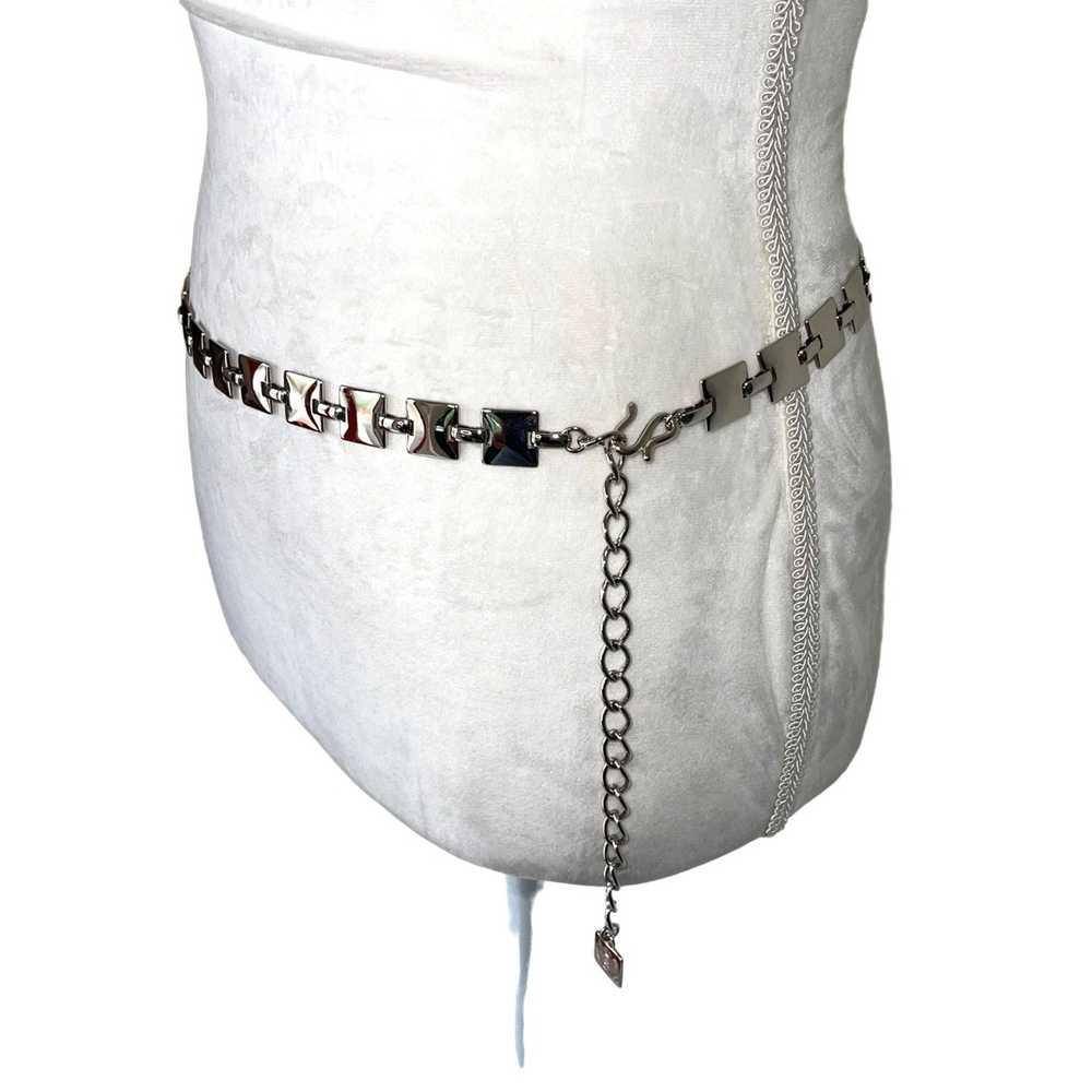 Vintage Vintage Womens Belt Silver Small Medium D… - image 2