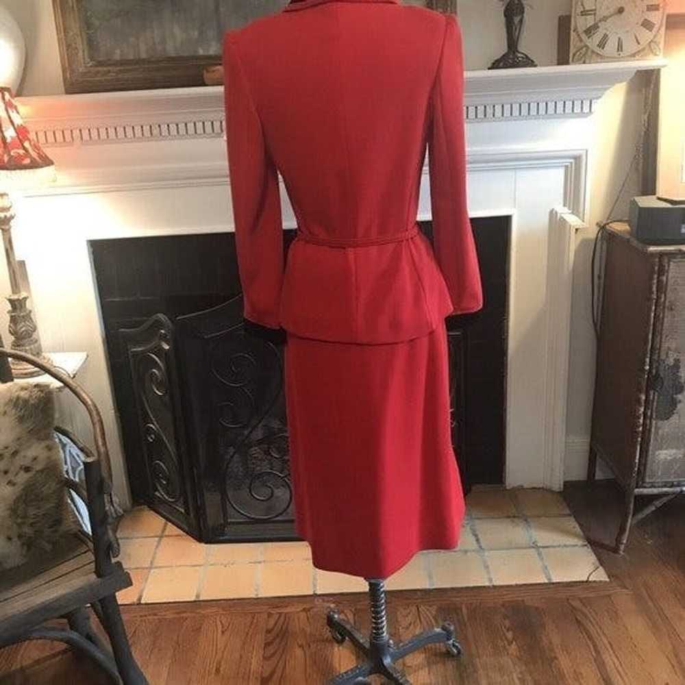 Vintage Vintage butte knit vintage red suit skirt… - image 2