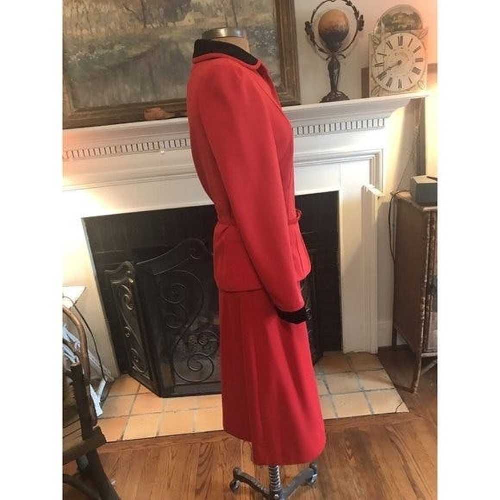 Vintage Vintage butte knit vintage red suit skirt… - image 3