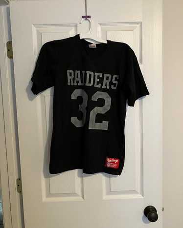 Vintage 80s 90s Oakland Raiders striped The Game x NFL baseball jersey RARE