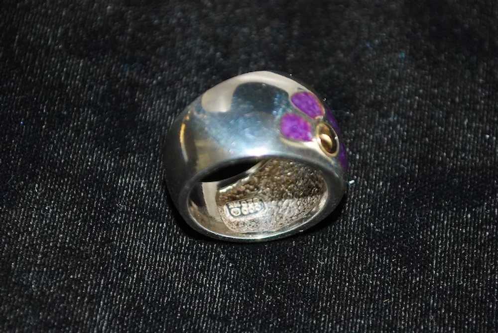 14K / Sterling silver Lapis Ring - image 5
