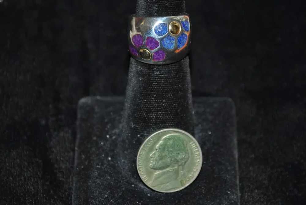 14K / Sterling silver Lapis Ring - image 6