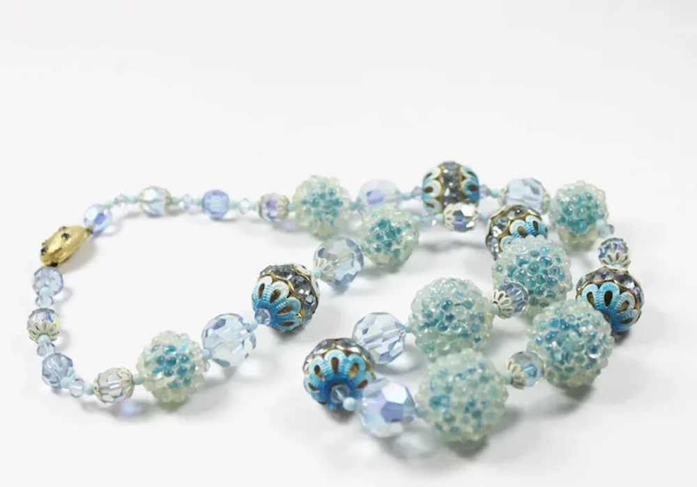 Alice Caviness Necklace Blue Sugar Bead Crystal R… - image 2