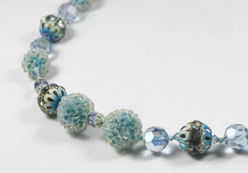 Alice Caviness Necklace Blue Sugar Bead Crystal R… - image 3