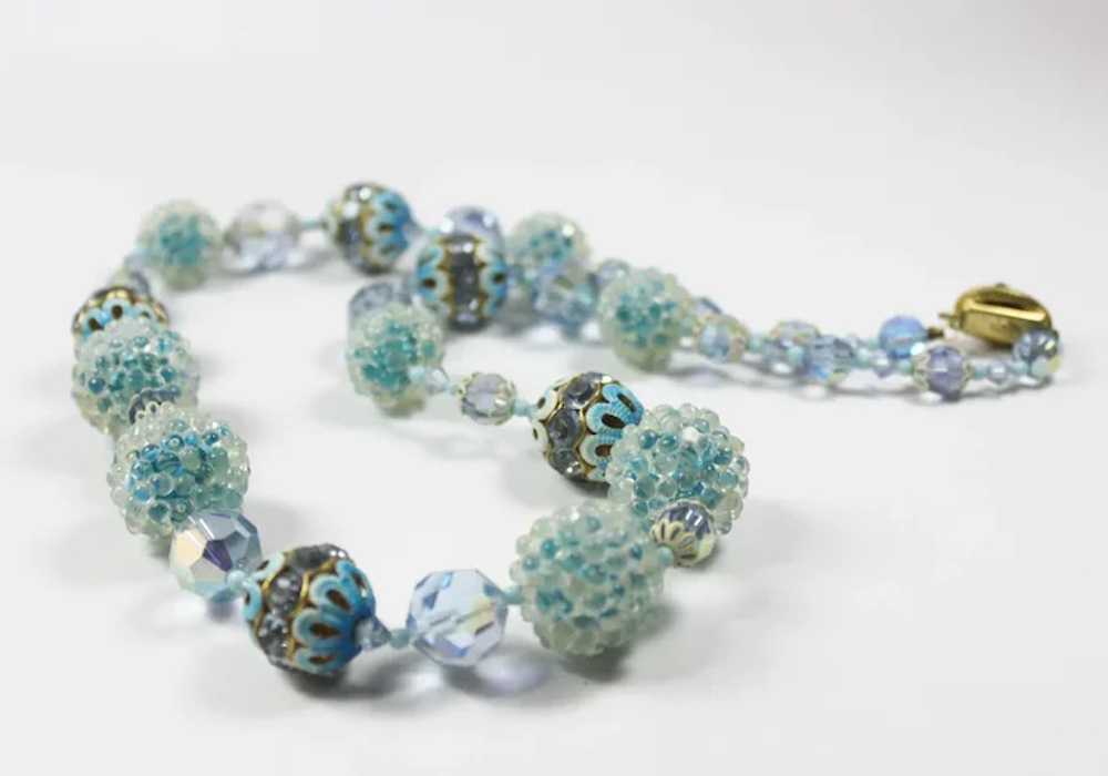 Alice Caviness Necklace Blue Sugar Bead Crystal R… - image 4