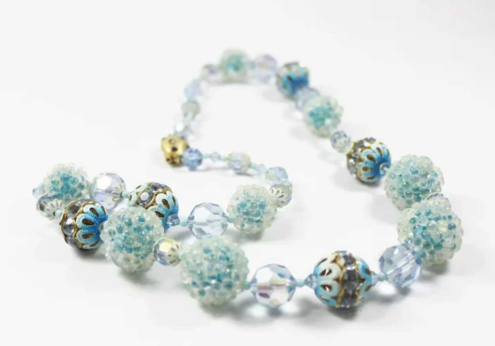 Alice Caviness Necklace Blue Sugar Bead Crystal R… - image 6