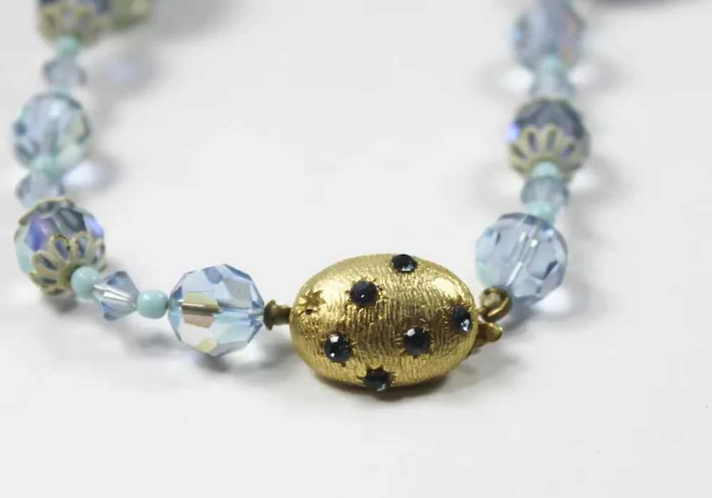 Alice Caviness Necklace Blue Sugar Bead Crystal R… - image 7