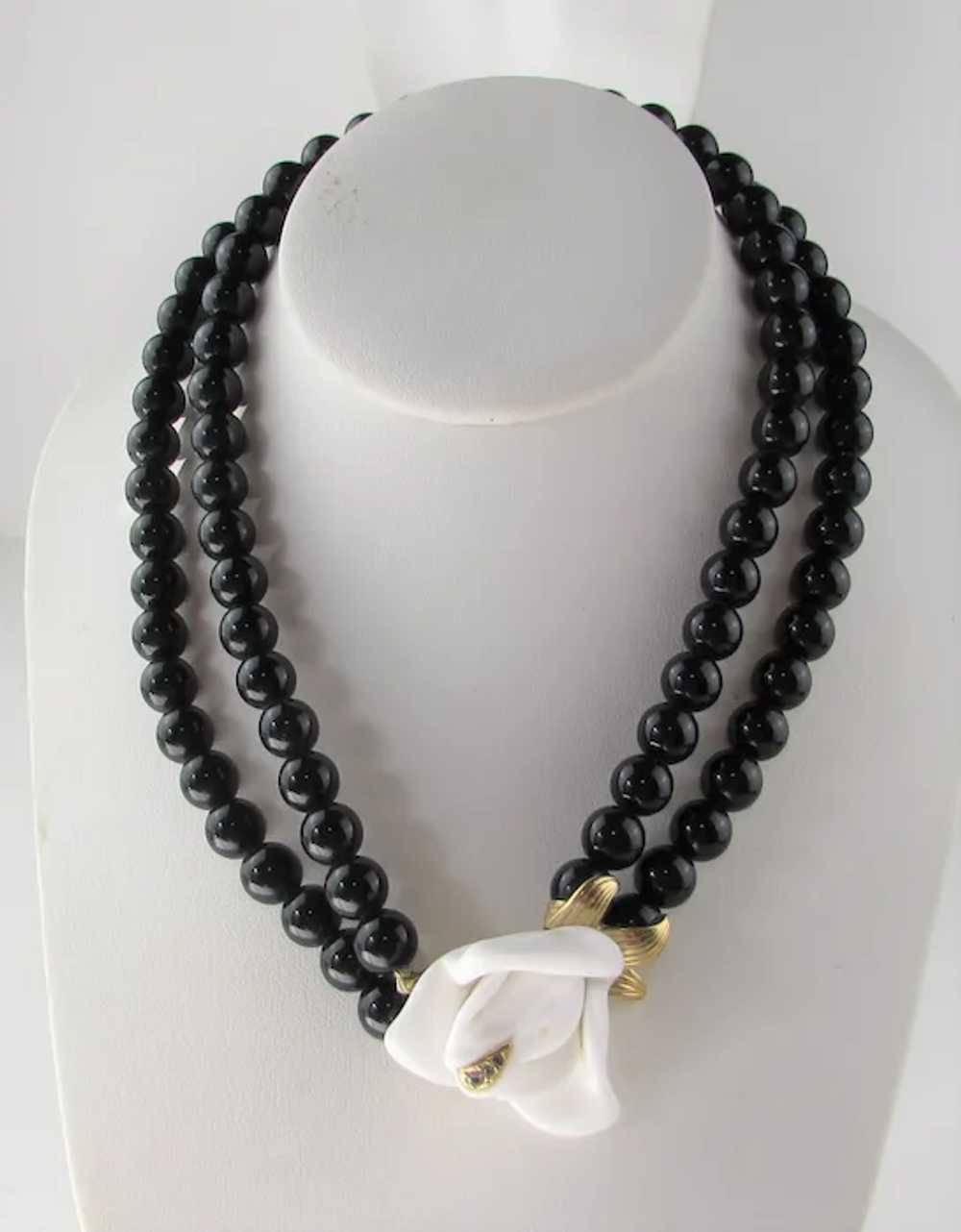 Kenneth J. Lane  For Avon Black Bead Necklace Wit… - image 2