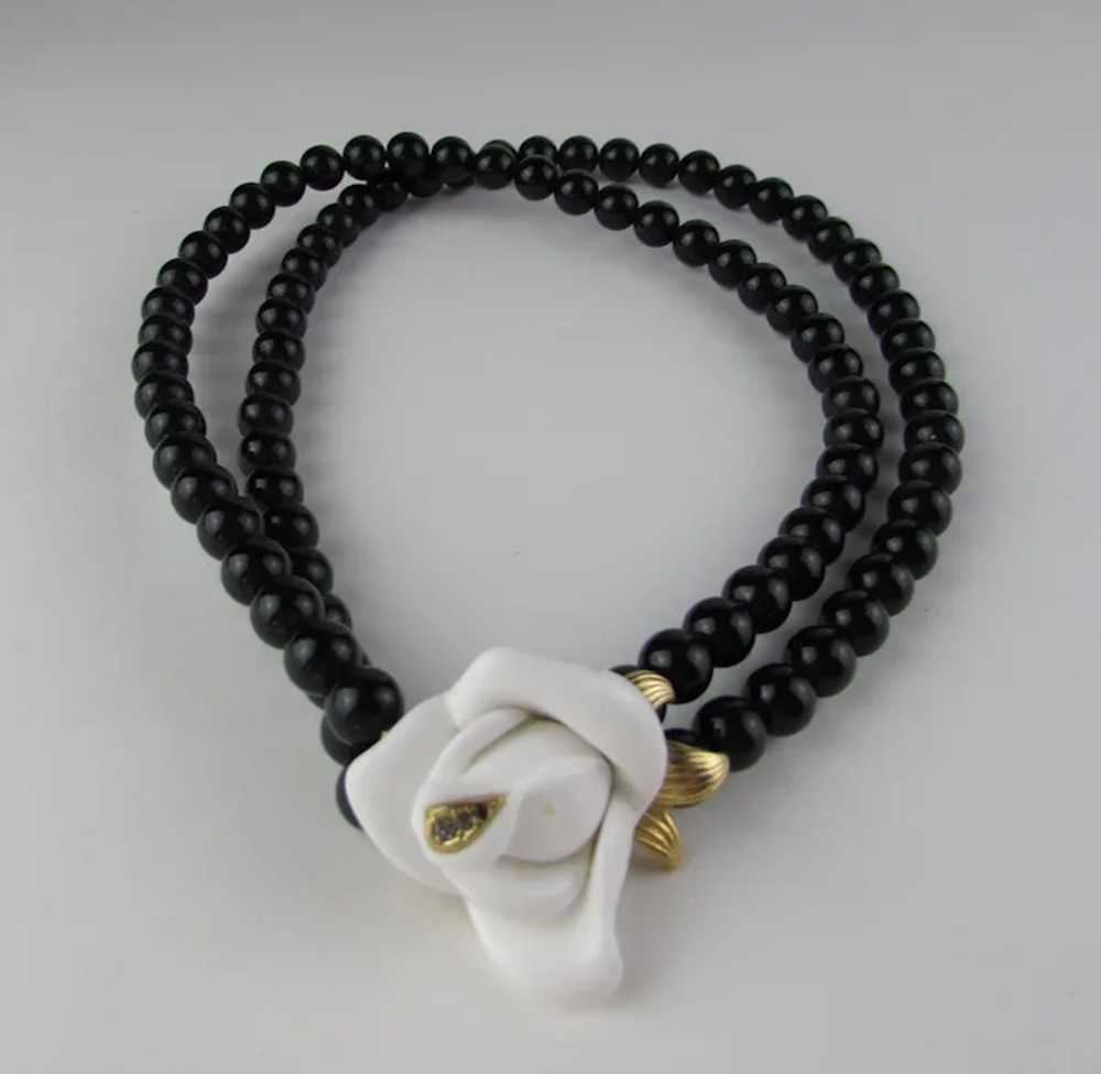 Kenneth J. Lane  For Avon Black Bead Necklace Wit… - image 6