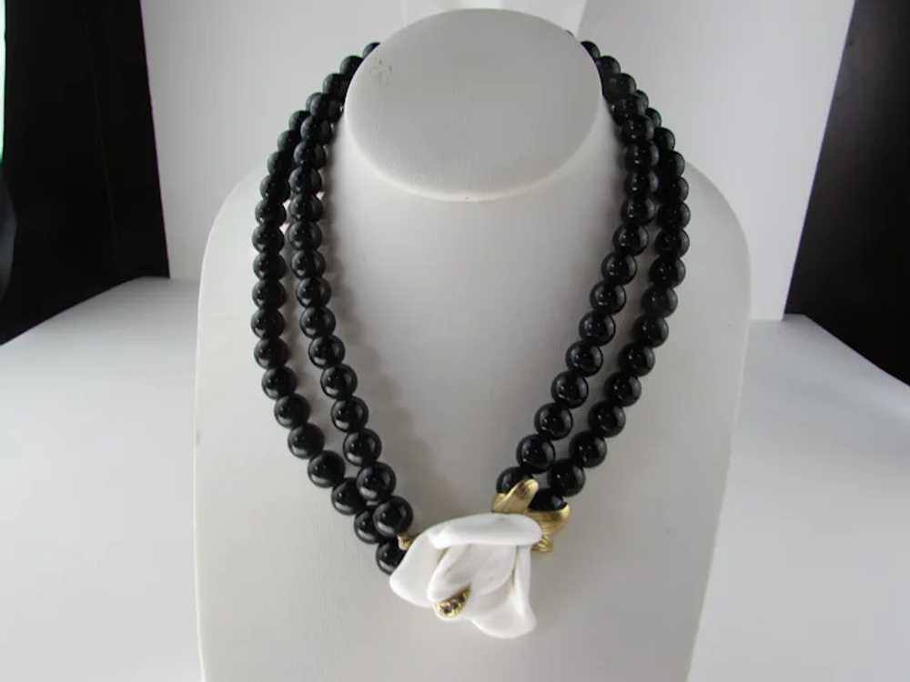 Kenneth J. Lane  For Avon Black Bead Necklace Wit… - image 8