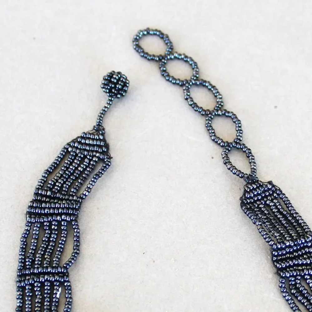 Choker Necklace Woven Glass Beads - image 5